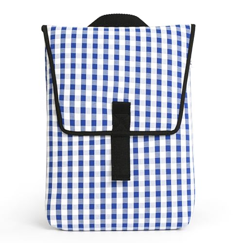 Sac à dos compact PIJAMA en néoprène durable et tissu vichy texturé premium