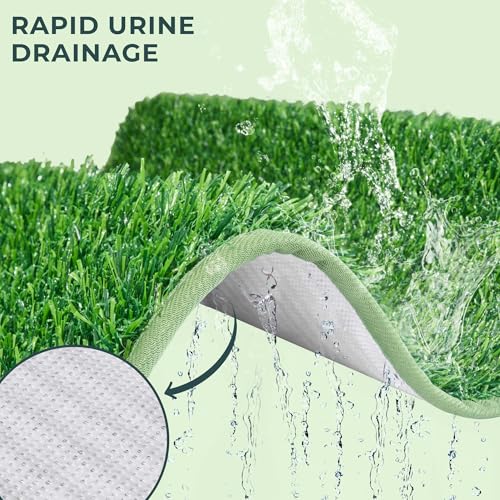 BurgeonNest Dog Grass Pad with Tray 35"x24", Includes Reusable Artificial Turf for Dog Litter Box, Ultra-Absorbent Washable Pee Pad & EVA Material Tray for Balcony, Apartment & Indoor/Outdoor Use - Image 5