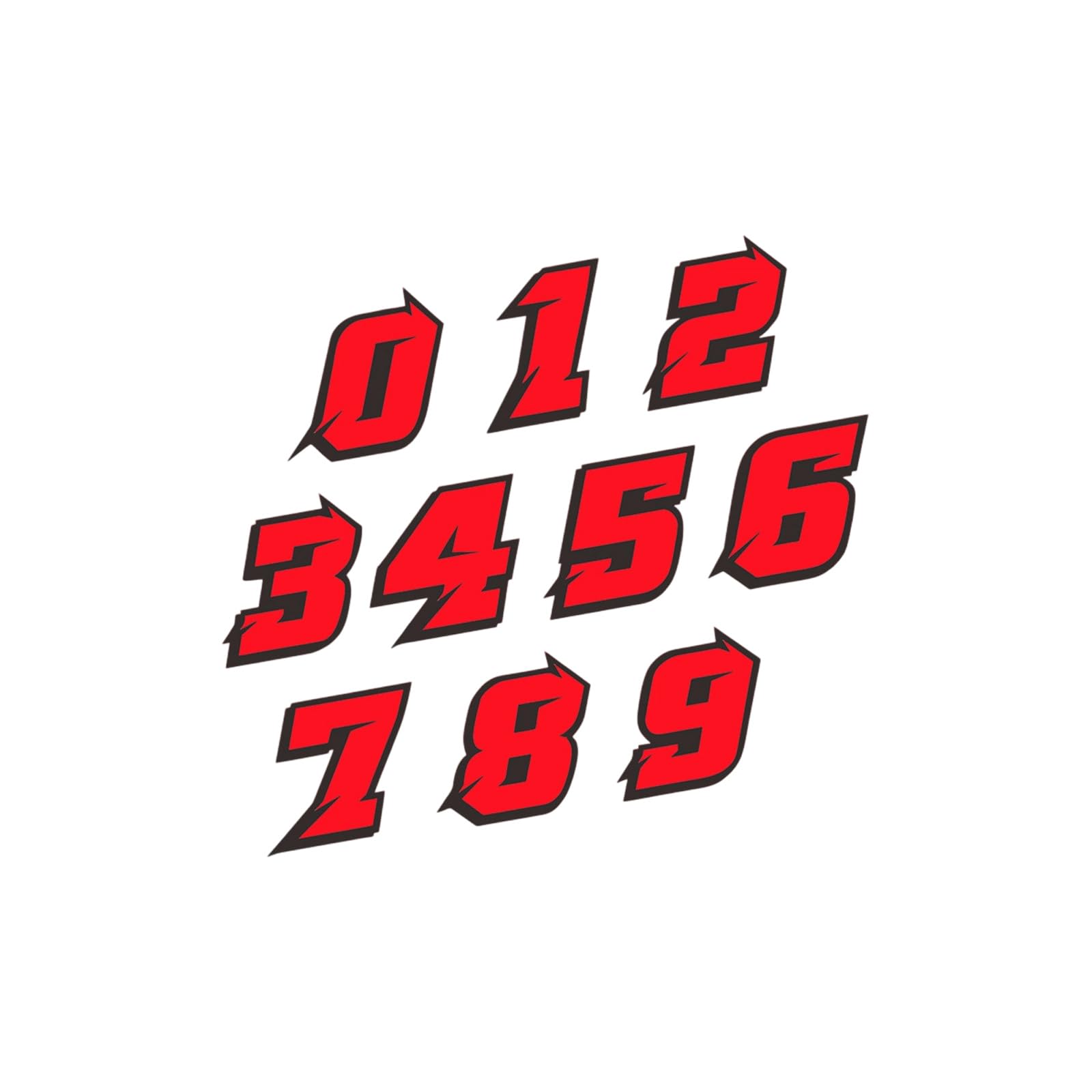 Rainbow Motorcycle Racing Number Stickers Waterproof UV Resistant Adhesive Decals Sturdy Motorcycle Stickers