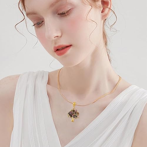 Miniatura 6 de SUPERFINDINGS 21 dijes de piedras preciosas del árbol de la vida, colgantes de cristal de cuarzo para chakras, con piedras preciosas mixtas,