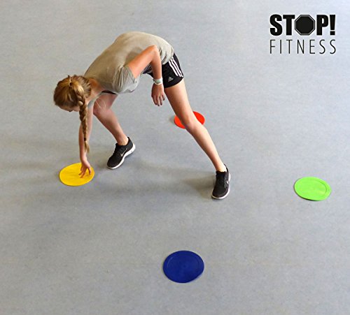 STOP! Fitness Floormarker Spots und farbige Bodenmarkierungen (4 Stück)