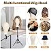 PWEOUKE 22 Inch Canvas Wig Head with Stand for Wigs ,14-22 Inch Height Adjustable Wig Stand Tripod with Canvas Block Wig Head,Manikin Head Block Set for Cosmetology with Wig Stand and Storage Bag