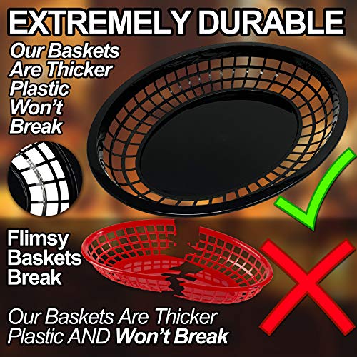 image for NextClimb Restaurant Basket Fast Food Baskets - HUGE 12” x 9” SIZE