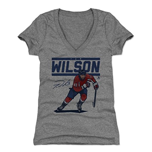 500 LEVEL Tom Wilson Shirt for Women (Women's V-Neck, Medium, Tri Gray) - Tom Wilson Score B