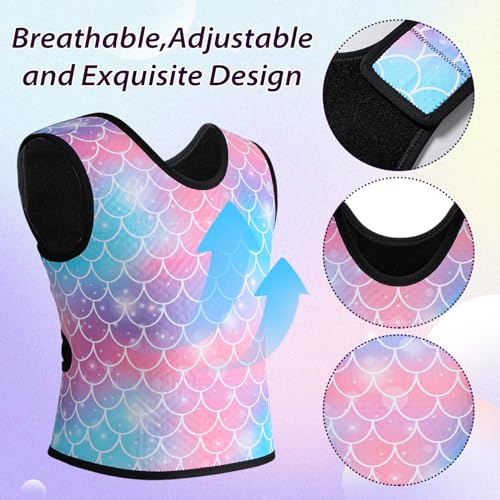 Image of Janmercy Kids Compression Vest Ages 2 to 9 Soft Adjustable Breathable Neoprene Comfort Vest for Boys Girls School Home Daily(Mermaid,Small)