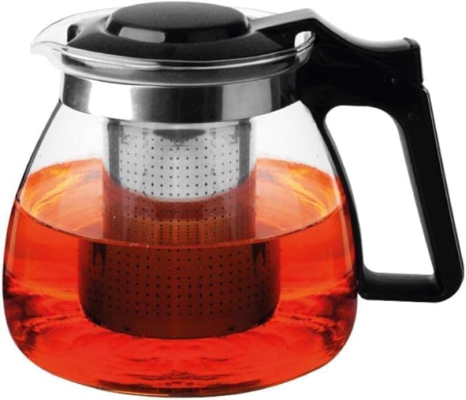 Isıya Dayanıklı Cam Demlik, Süzgeçli Çaydanlık, Filtreli Çay Demleme Çiçek Çayı ve Bitki Çayı İçin (900ML)
