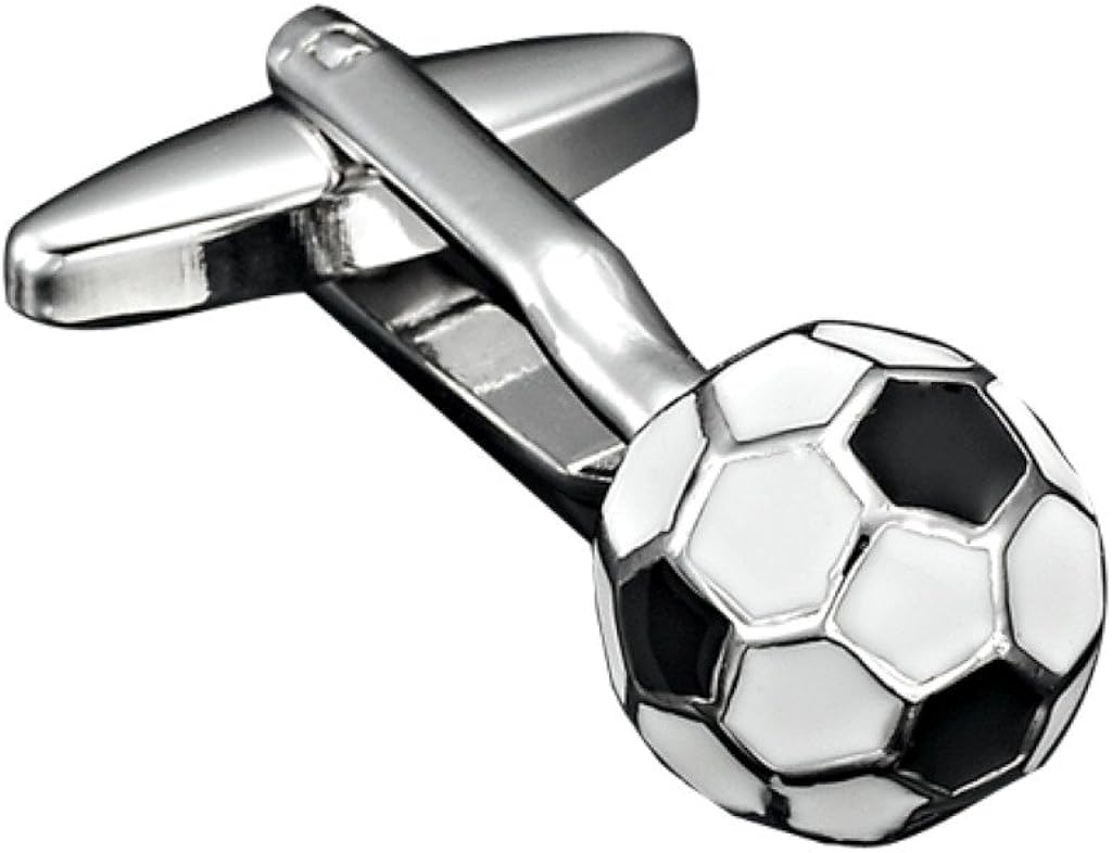 Stainless Steel Mens 3D Cufflinks World Cup Football Soccer
