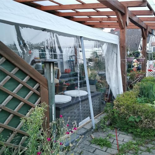 Lona resistente a desgarros transparente e impermeable de 0.35mm con ojales y cuerda 8
