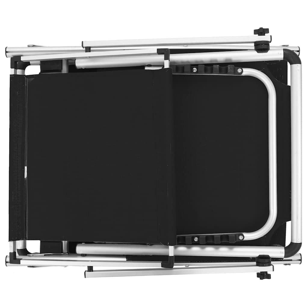 Składane leżaki 2-częściowe z dachem, aluminium i tekstylen