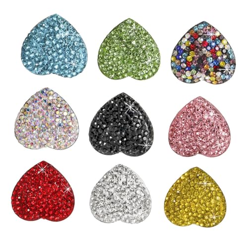 iplusmile 9 Piezas Imán Corazón Cristal con Adhesivos para Nevera Decoración Creativa Multifuncional para Casa Tablero y Notas