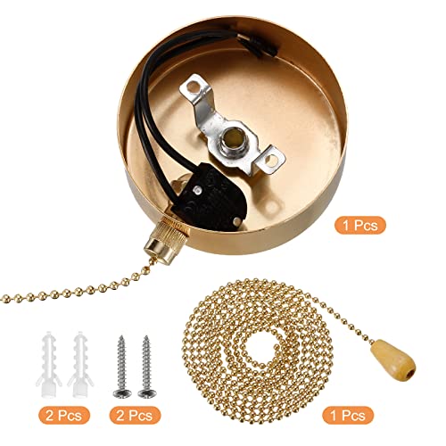 PATIKIL AC 125/250V Pull Chain Switch, On-Off Ceiling Fan Switch for ...