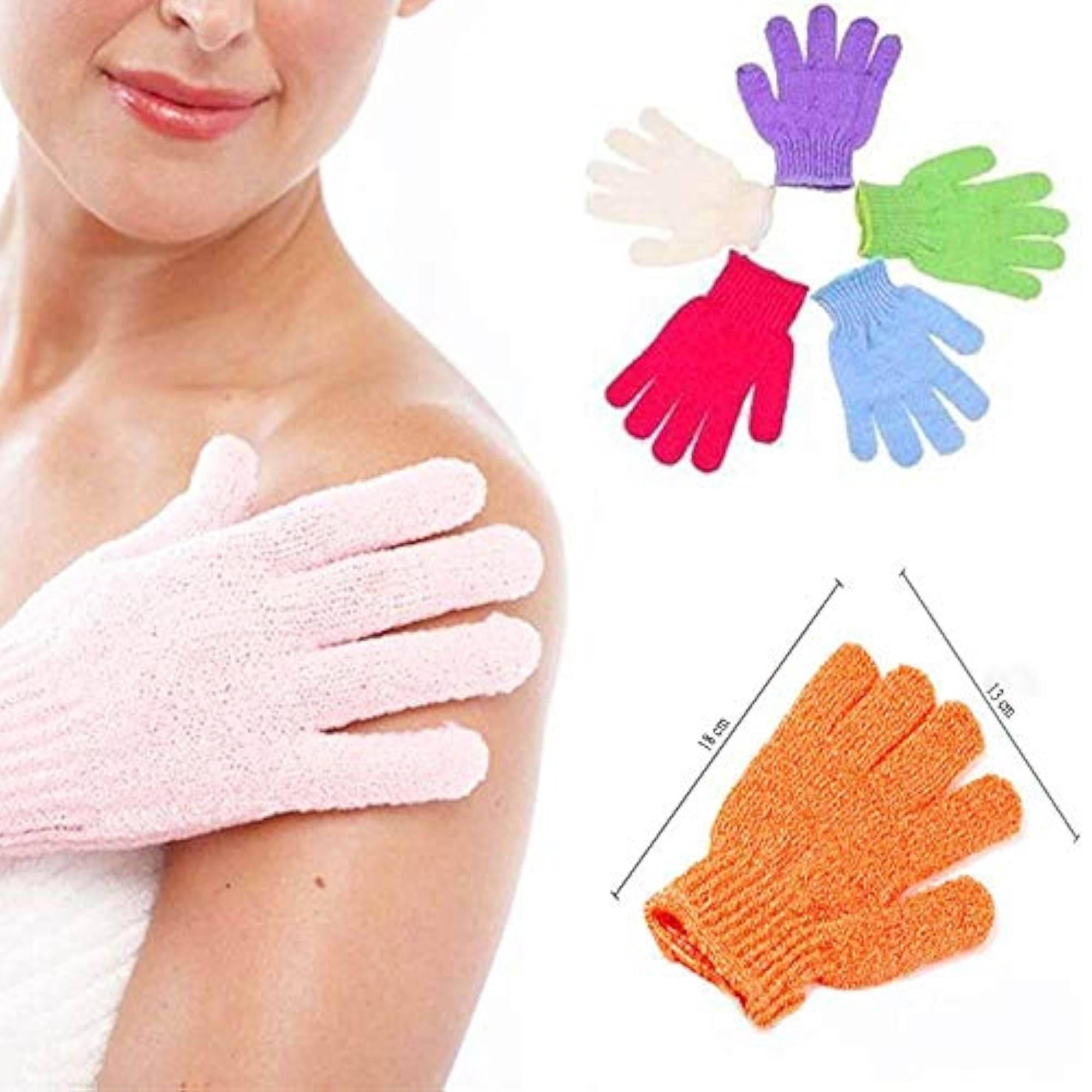Set Of 2 Pair Bath Gloves Spa Massage Body Scrubber