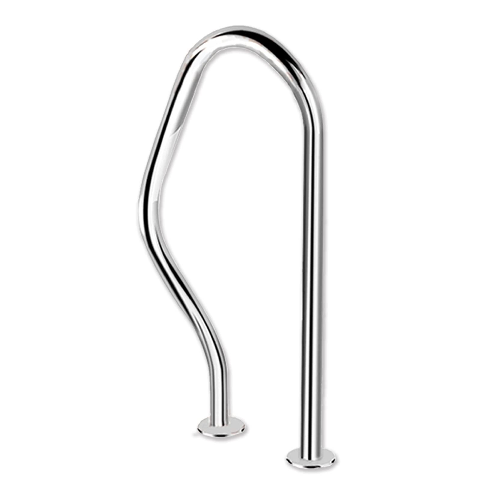 KLZUOPT Swimming Pool Safety Hand Rail Pool Safety Handrail Swimming Pool Hand Railing Water Handrail Deck Mounted Braced Swimming Pool Hand Rail Stainless Steel Pool Grab Bars,Silver