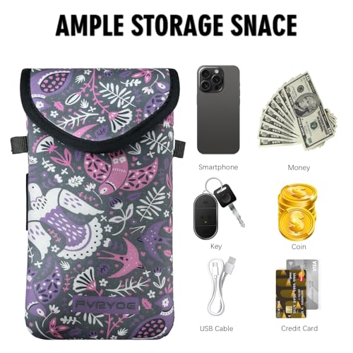 Image of Neoprene Phone Sleeve Pouch Case Bag for Men Women w /Crossbody Strap /Neck Lanyard for iPhone 17 /16 /15 /14 Pro Max, Samsung S25,Pixel 10