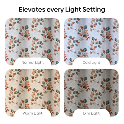 Image of haus & kinder Digital Printed Cotton Window Curtain 5 Feet Long Pack of 2 Window Curtains, 5 Feet Curtain for Window (Soft Botanica, Multicolor 130x152 CM)