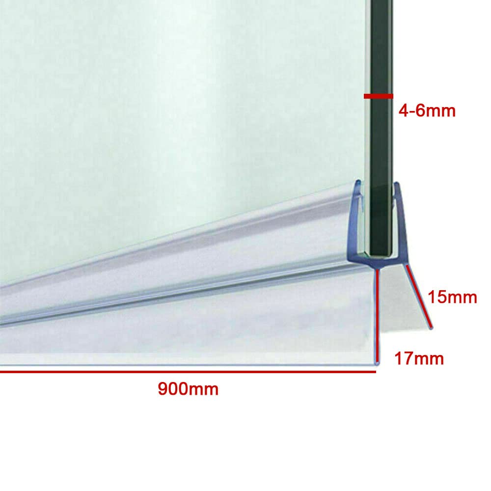 Shower Screen Seal Strip for 4-6mm Glass, Transparant, 15-17 - Image 3