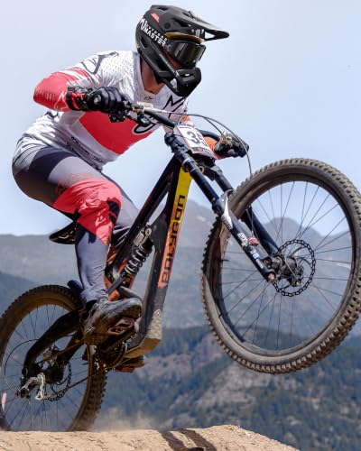 Image of OutdoorMaster Full Face Mountain Bike Helmet, Lightweight for BMX /DH | PC + EPP, 27 vents, Removable liner, 2 D-rings, Goggle strap channel, Pivoting visor, Fits 57-62cm, For downhill /BMX /MTB
