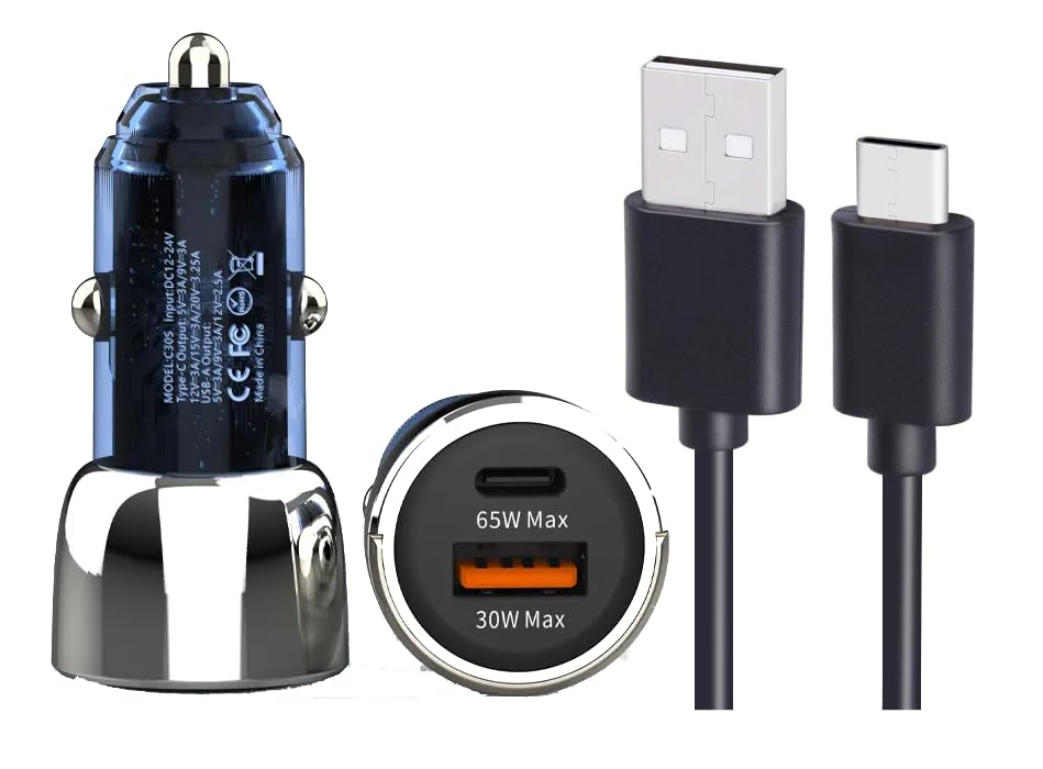 65W Car Charger for Xiaomi 13T Pro Original QC Adapter Type C 3.0A High Speed Fast Turbo Charge QC 3.0 Smart Dualport with 1m Type-C Charging & Sync Cable (Black, ST.O) 65W Car Charger for Xiaomi 13T Pro Original QC Adapter Type C 3.0A High Speed Fast Turbo Charge QC 3.0 Smart Dualport with 1m Type-C Charging & Sync Cable (Black, ST.O)