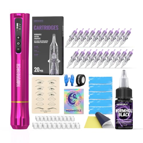 Image of Wormhole Tattoo Cordless Tattoo Gun Machine Kit for Female Tattooists
