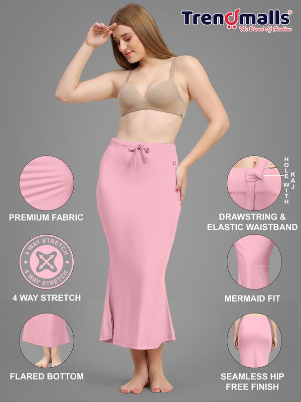 Image of TRENDMALLS Women's Polyester Spandex Saree Shapewear Petticoat for Women, Cotton Blended,Petticoat,Skirts for Women,Shape Wear Dress for Saree Shaper