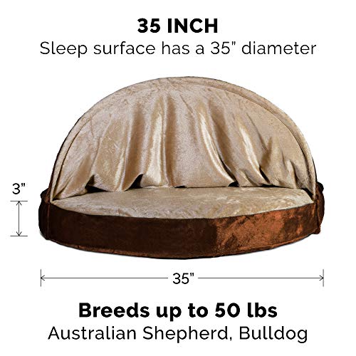 Furhaven-35-Round-Orthopedic-Dog-Bed-for-LargeMedium-Dogs-w-Removable-Washable-Cover-For-Dogs-Up-to-50-lbs-Microvelvet-Snuggery-Espresso-35-inch - Cucciolini Doodles   Furhaven-35-Round-Orthopedic-Dog-Bed-for-LargeMedium-Dogs-w-Removable-Washable-Cover-For-Dogs-Up-to-50-lbs-Microvelvet-Snuggery-Espresso-35-inch