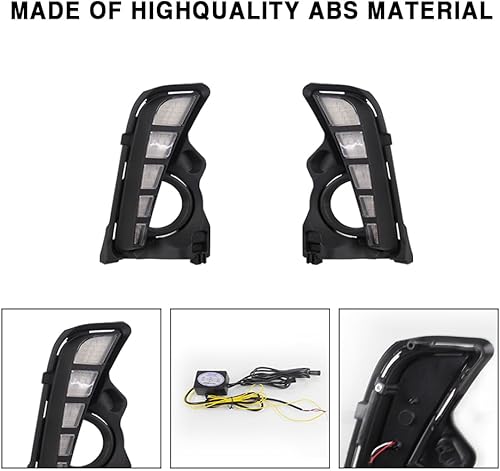 Miniatura 4 de GETITALONE Blancoámbar LED frontal diurna luz secuencial intermitente señal señal característica compatible con Toyota Highlander 2018