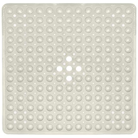 ENKOSI Square Shower Anti Slip Mat - 21 x 21 Non Slip Shower Mat - Shower Non Slip Mat - Shower Mats for Showers Anti Slip for Elderly - No Slip Shower Mat - Nonslip Shower Mat (21x21 Pearl White) Cover