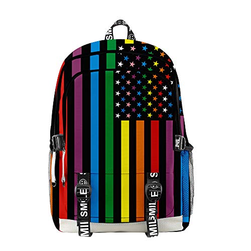 JLTPH Unisex 3D Rucksack LGBT Gay Pride Regenbogenflagge Drucken Laptop Rucksäcke Daypack College Schulranzen Schultasche Reiserucksack