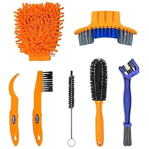 Beilan 7-delige fietsreinigingsset, fietsreinigingsset voor fietsketting/band/tandwiel fietsen hoekvlek vuil schoon