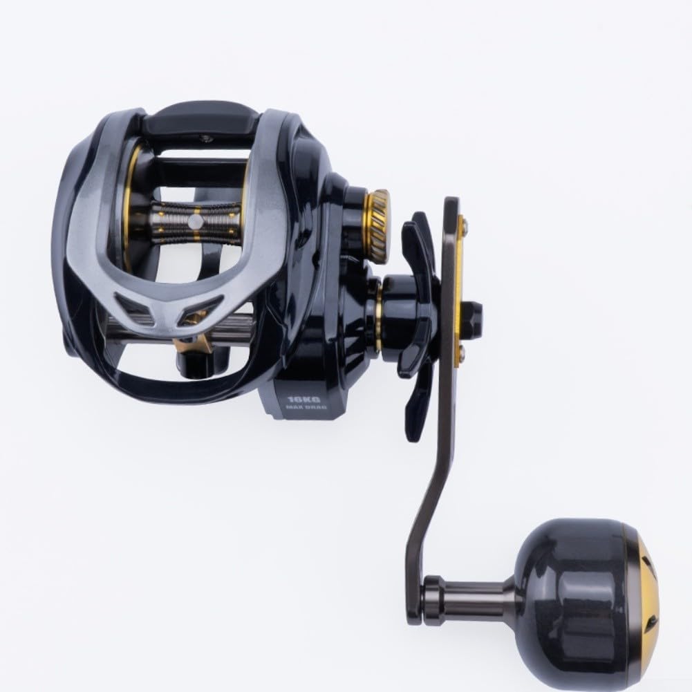 Aluminiowa szpula kołowrotek Baitcaster 6+1BB włókno węglowe | Aluminiowa szpula CNC, głęboka konstrukcja, zapobiega ślizganiu się linii, długa odległość odlewania, łożyska kulkowe 6+1