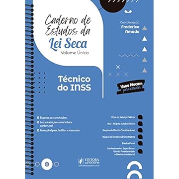 Capa do livro Caderno de Estudos da lei Seca - Técnico do INSS