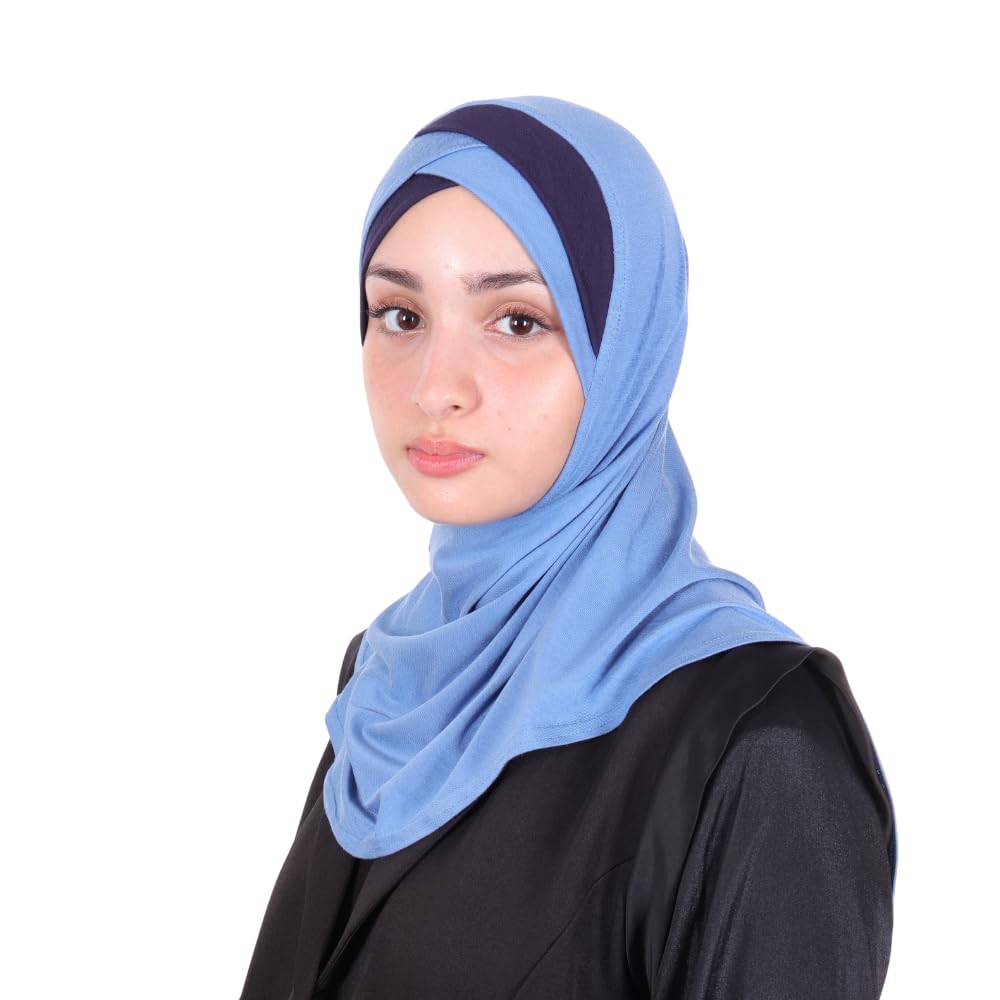 MuLanLegend Handmade | Muberra Pleated Instant Hijab | One Piece Easy Slip On Practical and Comfortable(L Size)