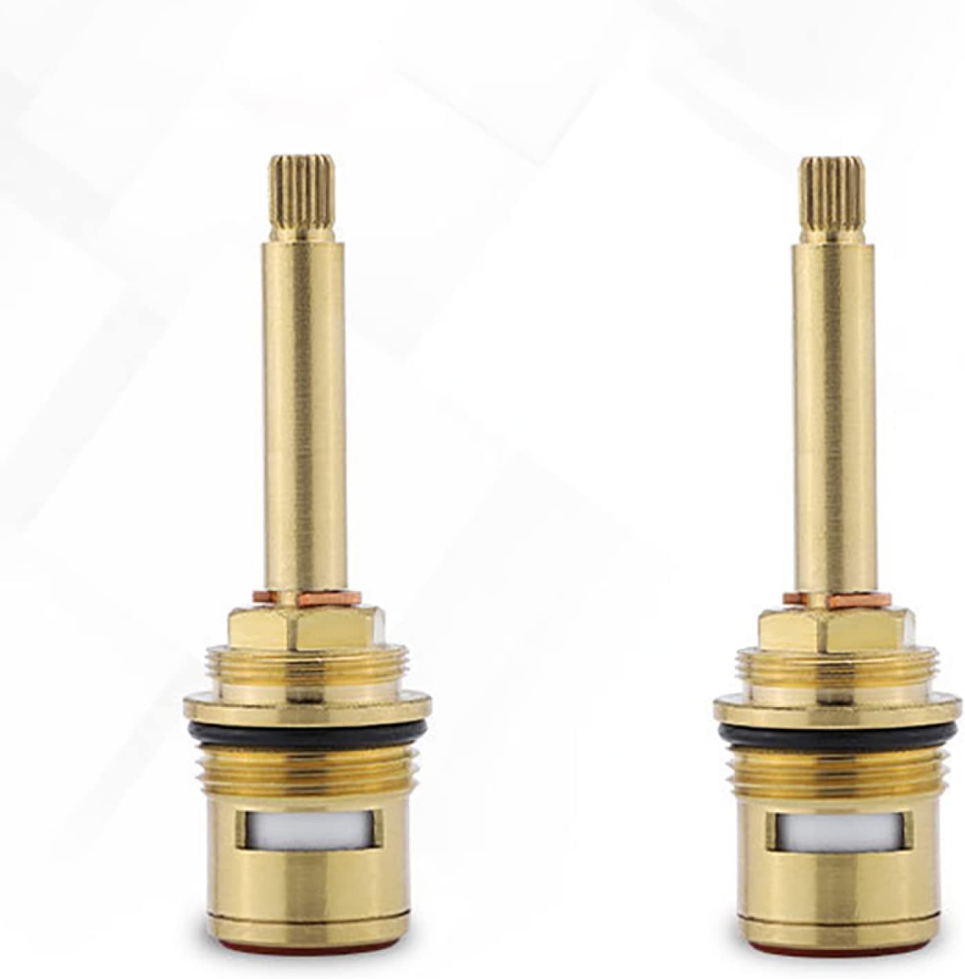 Universal Replacement Tap Valve Insert,mixer tap cartridge, Ceramic Stem Disc Cartridge Valve Quarter Turn 3/4" 20 SplineTap Valve Brass Tap Cartridge for Bathroom Kitchen Tap,Red (Color : Rood) ( Col