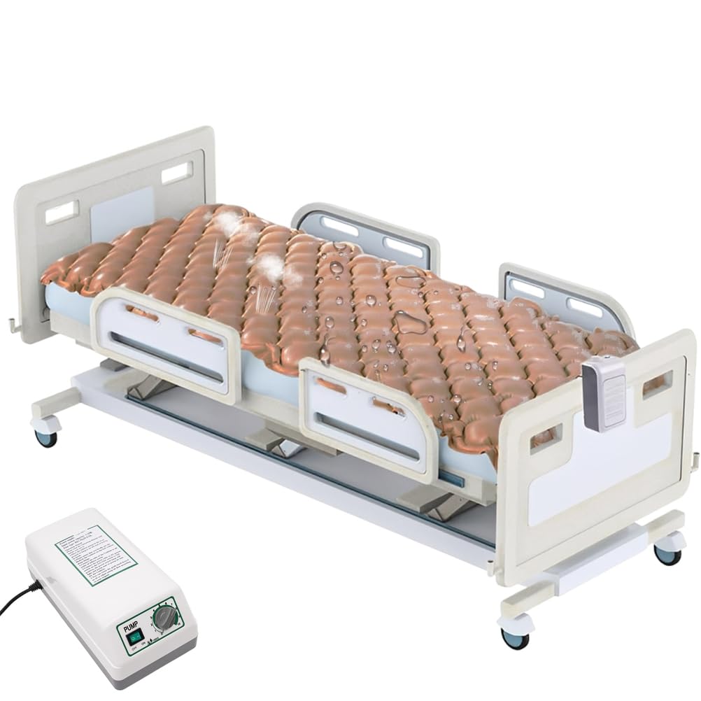 Generico Materasso Antidecubito per Anziani, Materasso a Pressione Alternata 195x90cm - Prevenzione Ulcere e Piaghe da Pressione, Materasso Antidecubito Ad Aria con Pompa Silenziosa, Impermeabile