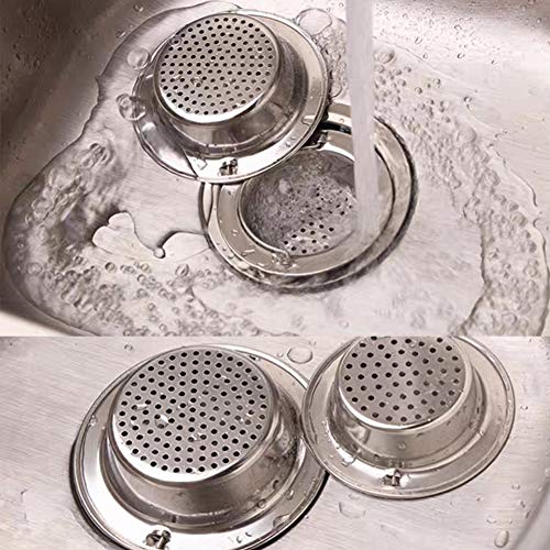 Image of ZIBUYU Sink Strainer Stainless Steel Waste Strainer for Kitchen Sink Drainer Net Strainer for Bathroom & Kitchen Sink Mesh Strainer, (4.33 inch) - 1 Pack