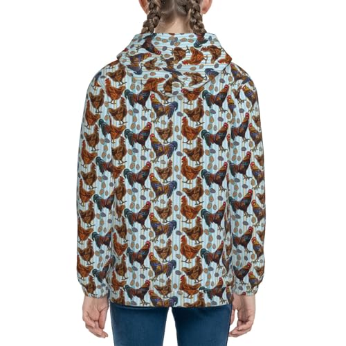 Beautiful Color Rooster Kids Pullover Hoodies Boys Sweatshirts Girls Athletic Clothes with Pocket4