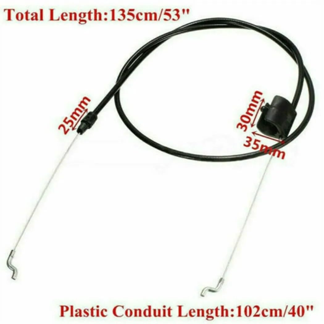 Cable de Acelerador de Repuesto con Curva en Z for cortacésped Craftsmen, Compatible con la Serie 038 (2003-2007), Longitud Total: 1360 mm.