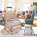 Prokva Rolling Teacher Bag with Wheels, Teacher Tote Bag with Detachable Trolley, Fits for 15.6