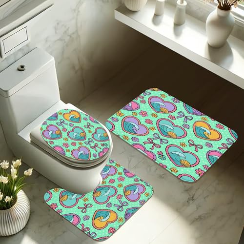 Rideau de douche anti-éclaboussure imperméable turquoise pour sol sec - 6