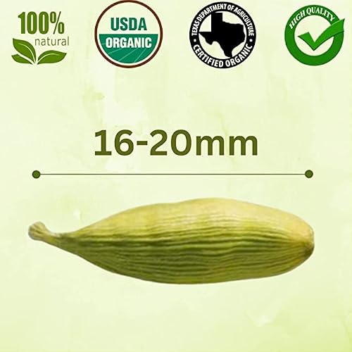 SPICY ORGANIC Green Cardamom Pods – 2 oz - Whole Cardamon Seeds for Authentic Spice Flavor, Natural Cardamon Pod for Tea, Cooking, and Baking- USDA Certified Organic, Gluten-Free, Non-GMO and Kosher