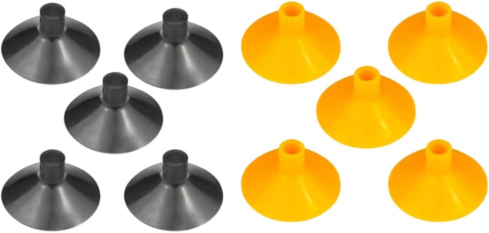 CLISPEED 10pcs Replacement Suction Cup for Arrows Bow Arrow Sucker for Kids Children Target Hunting Game (Black +Yellow)