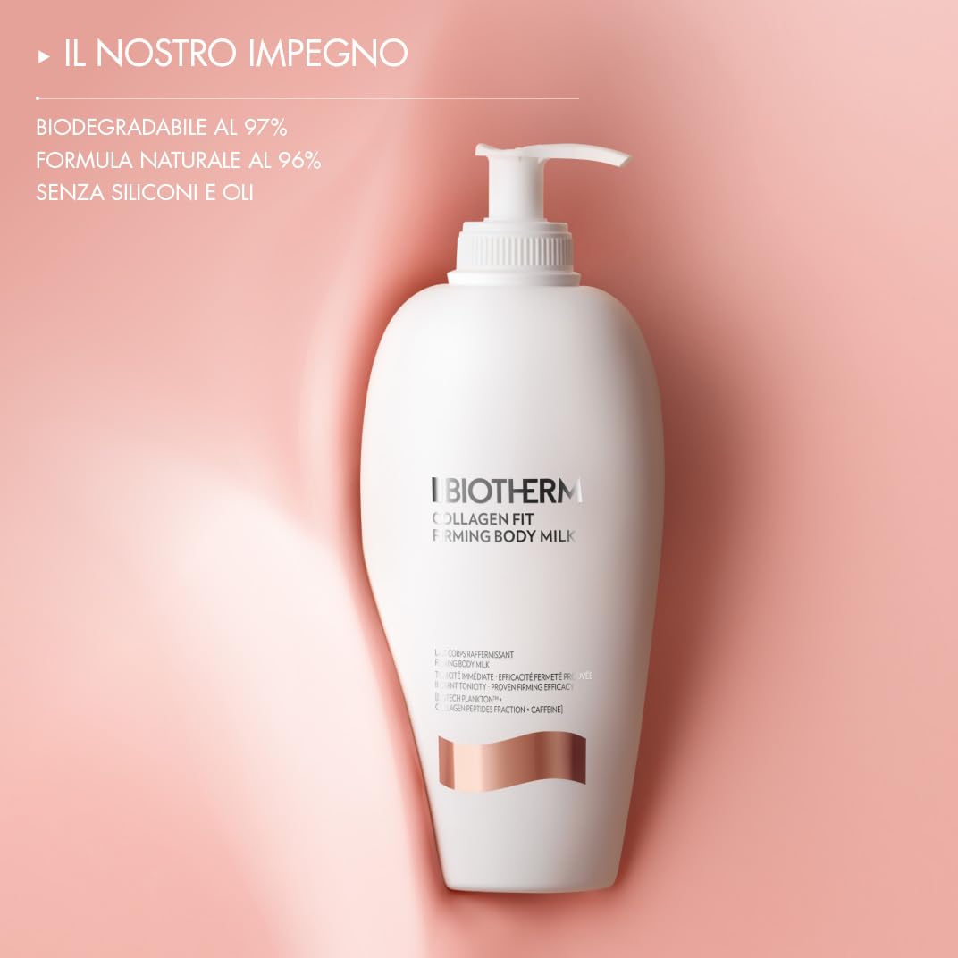 BIOTHERM Collagen Fit Body Milk, Latte Corpo Rassodante, Per Tutti i Tipi di Pelle, Azione Idratazione Intensa, Arricchito con Biotech Plankton e Ceramidi, 400 ml