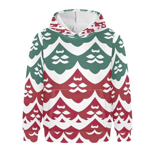 Kids Hoodies Sweaters Christmas Xmas Trees Hooded Sweatshirts with Big Pockets for Boys Girls B0400301
