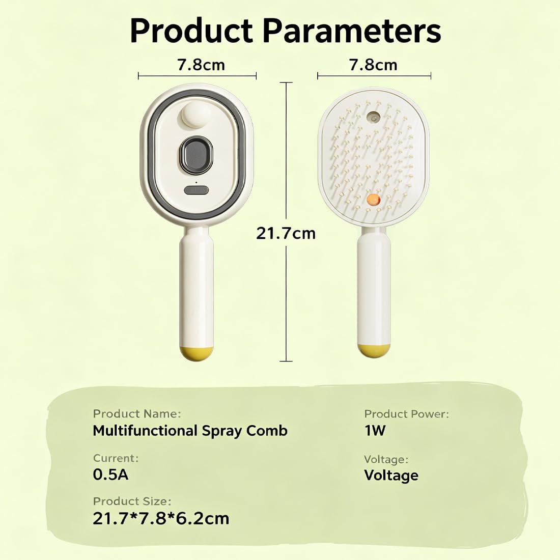 Electric Hair Brush Women with Water Spray, Vibration Misting Detangling Comb, Red Light Air Cushion Massage Brush for Wet & Dry Hair, Portable Home Spa Styling Tool (Beige)