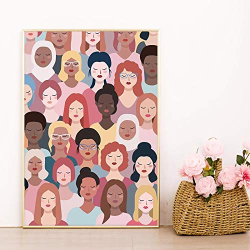 Affiche féministe moderne peinture sur toile décoration murale sans cadre 50x70