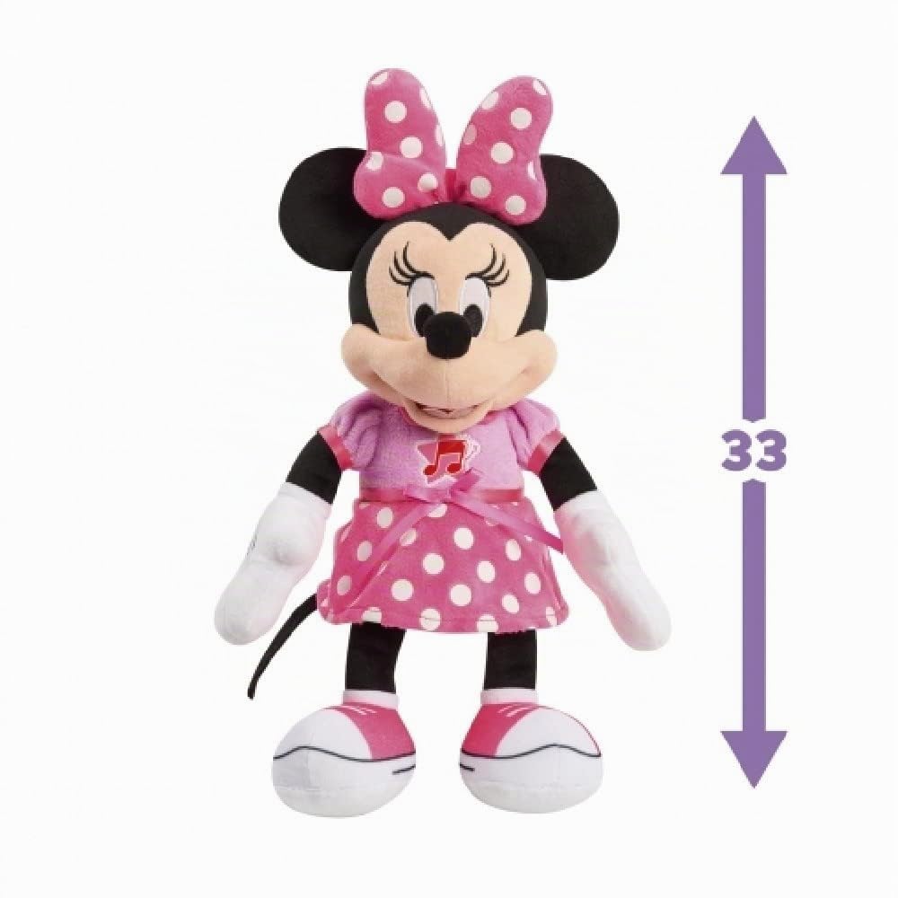 Famosa Softies. - Peluche de Minnie Mouse Musical, para abrazar, Dormir y Jugar, con música y Luces, Desde 12 Meses, (MCN21000), Multicolor