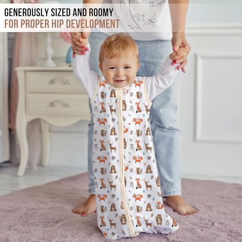 Image of Mama Cheetah Baby Sleep Sack 0.5 TOG, 100% Organic Cotton Baby Wearable Blanket with Two-Way Zipper, Swaddle Transition Sleeping Bag for Infant Toddler Boy Girl, 24-48 Month | Breathable, Lightweight, Soft 100% Organic Cotton, GOTS & OEKO-TEX Certified, Baby Essential by Mama Cheetah