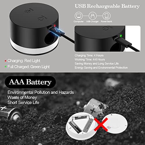 Led Wall Sconce, Led Wall Mounted Reading Lights, Cordless Wall Light With Rechargeable Battery Operated 3 Color Temperatures & 3 Brightness Levels, Touch Control, 360° Rotate Magnetic Ball #TOP2