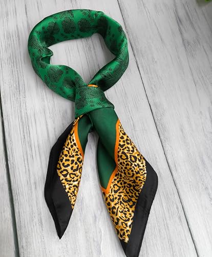 Silk Kerchief for Women Square 27''x27'' Neck Scarf for Women Printed Scarves Hair Scarf3