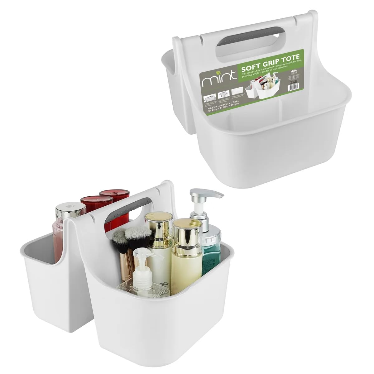 J V TEXTILES Portable Shower Caddy Bathroom Organizer Basket Perfect Size for Dorm College Plastic Bath Tote Dries